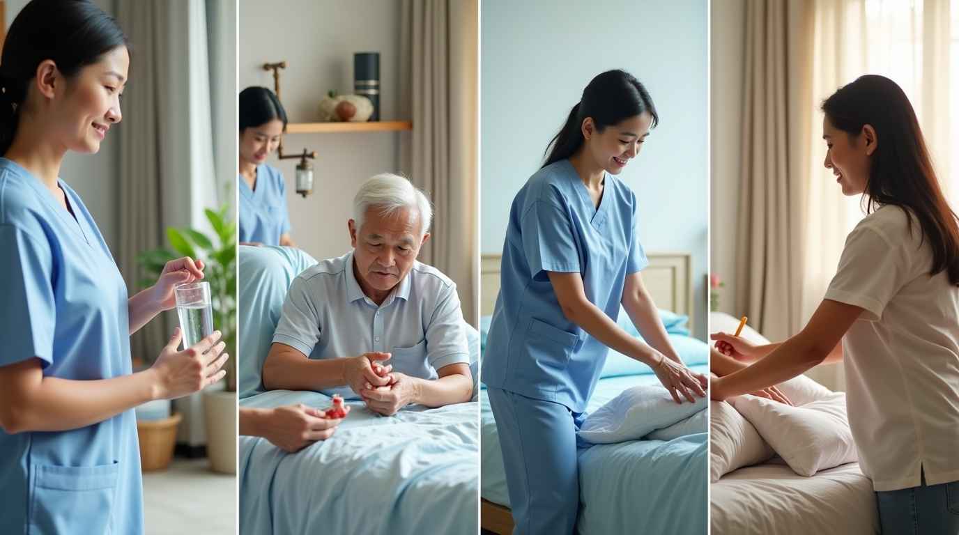 Theo dõi sức khỏe định kỳ: Chăm sóc người già sau điều trị tại Dĩ An an toàn